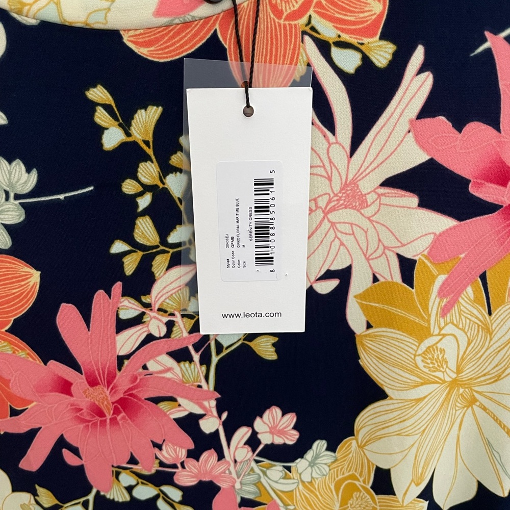 LEOTA Serenity Floral Print Dress in Ginko Maritime Blue - NWT - Picture 3 of 4